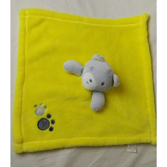 Baby Gear Plush Gray Bear Yellow Lovey Paw Prints - Picture 2 of 6